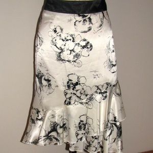 Vintage Pierre Cardin Silk Floral Ruffle Skirt